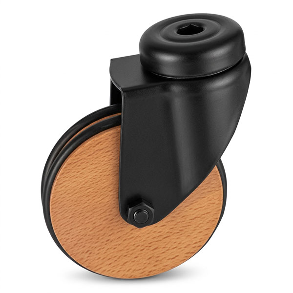 Tellure Rota Ruota Serie 31 Nucleo in Legno Supporto Nero Rotante con Foro Passante D.MM 75* - TELLURE ROTA